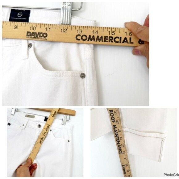 Adriano Goldschmied The Stevie Cuff Slim Straight Cuffed White Jean Mid-rise 26 - Picture 8 of 9